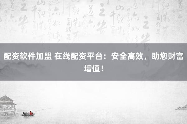 配资软件加盟 在线配资平台：安全高效，助您财富增值！